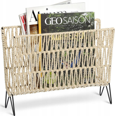 Mbajtëse revistash Zeller Magazine Rack, dizajn boho, material i lehtë, shumëngjyrëshe