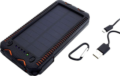 Powerbank me panel dielli Sunen S12000Y, 12000 mAh, i zi / portokalli