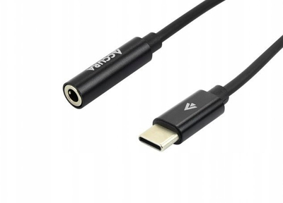 Adapter USB C në 3.5mm MiniJack Accura, 11cm, i zi