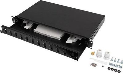Panel optik LANBERG Rack 1U, 12 porta SC LC, 19", i zi