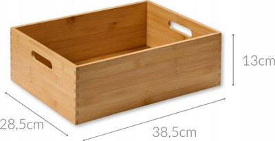 Kuti ruajtjeje Kesper Bamboo, 38.5 x 28.5 x 13 cm, 14.9L, ngjyrë natyrale
