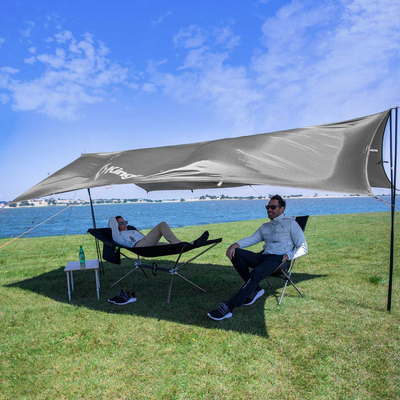 Tendë mbrojtëse King Camp Rimini L, poliestër ripstop, që s’e merr uji, gri e çelët
