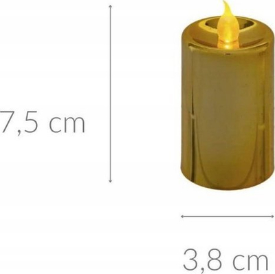 Set qirinj dekorativë LED Colorama Votive, 4 copë, 7 cm, ngjyrë ari
