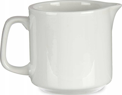 Ibrik qumështi porcelani Vessia, 150ml, me dorezë, i bardhë