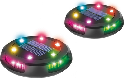 Llampa dielli për kopsht Activejet LARIX, set me 2 copë, LED RGB, e zezë