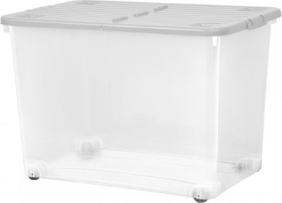 Set kuti për rujtje Wham, 2 copë, 80L, me rrota, transparente gri