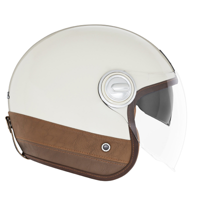 Helmetë moto Nox Premium Heritage Jet, polikarbonat, vizorë kundër gërvishtjeve, e zezë