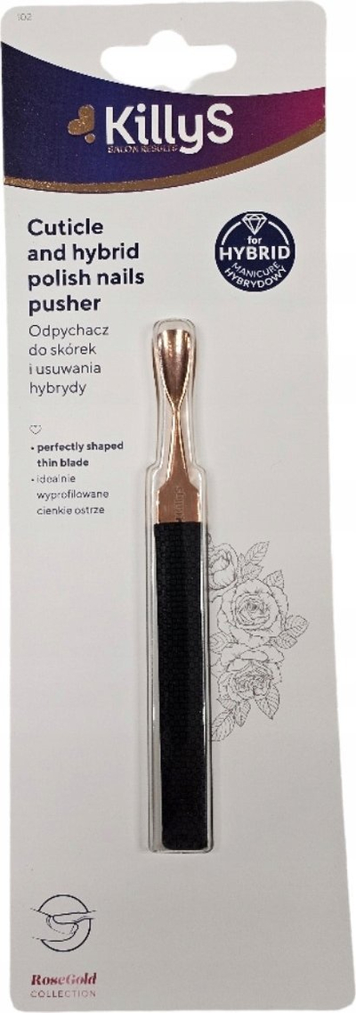 Shtytës kutikulash KillyS Rose Gold, me dorezë silikoni, 1 copë, rozë gold