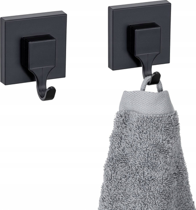 Varëse muri WENKO Vacuum-Loc Quadro, set 2 copë, pa shpim, e zezë