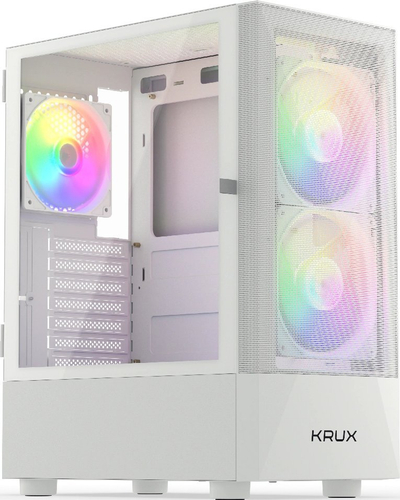 Kasë Krux Vako, e bardhë me RGB, Midi Tower
