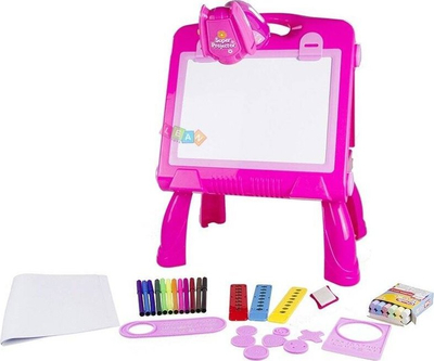 Dërrasë vizatimi me projektor Lean Toys, 49 cm, për marker shkumës, me shumë ngjyra