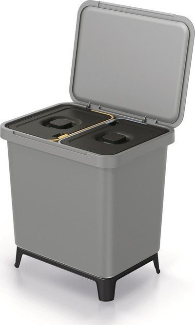 Kosh mbeturinash për riciklim Prosperplast Systema, 2x10L, plastikë, gri e hapur