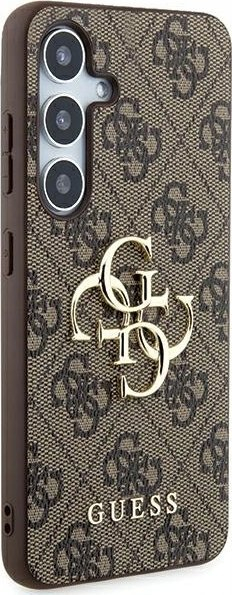 Kapak telefoni Guess 4G Metal Logo, për Samsung Galaxy A35 5G, PU, kafe
