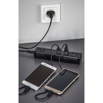 Kabllo vazhduese Hama me 6 porte USB, 2.4A, 1A, 121966