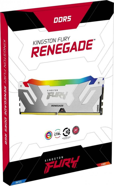 Memorie Kingston Fury Renegade RGB, DDR5, 32 GB, 6400 MHz, CL32, KF564C32RWAK2-32