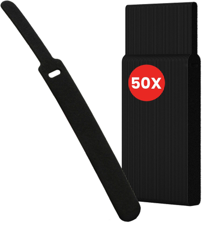 Ленти за поврзување кабли LTC Basic Straps, 50 парчиња, црни