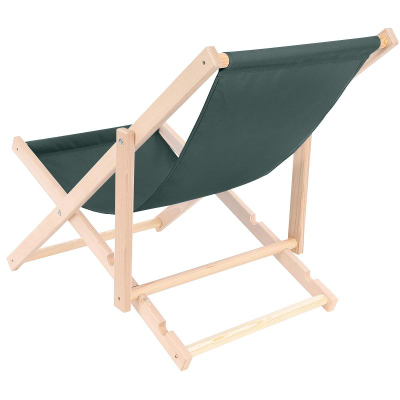 Shezlong plazhi Beach Garden Wooden Folding Deckchair, dru, palosës, jeshile e errët