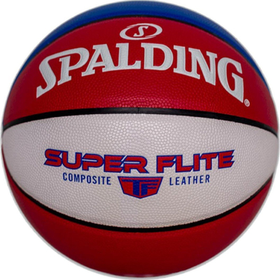 Top basketbolli Spalding Super Flite Ball 76928Z, lëkurë kompozite, sallë, i bardhë kuqe blu