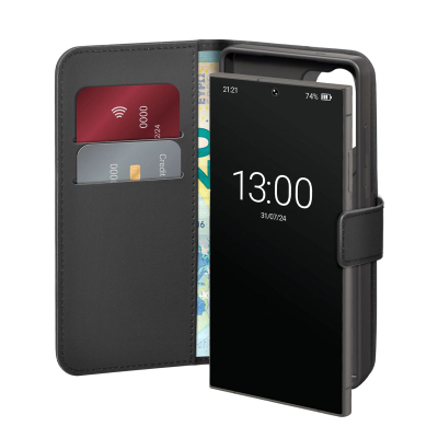 Kapak portofol Puro Wallet Case për Samsung Galaxy S25 Ultra, me vende për karta, me magnet, i zi
