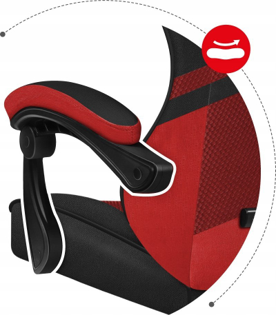 Karrige gaming Huzaro Force 4.4, rrjetë mesh, mekanizëm Tilt, e zezë me të kuqe