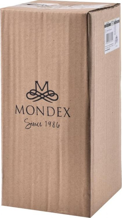 Vazo dekorative Mondex Serena, qelq, gri e errët me buzë të arta