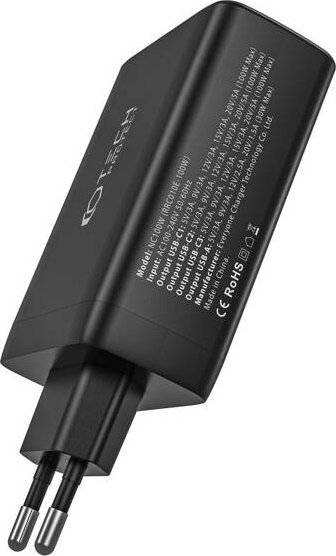 Karikues rrjeti Tech-Protect NC100W GaN, 4 porta, 100W PD QC 3.0, i zi