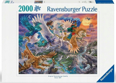 Puzzle Ravensburger Through the Air on Pegasus, 2000 copa, fantasy, shumëngjyrësh