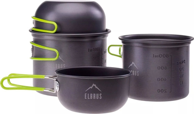 Set gatimi kampingu Elbrus Hike Pro, alumini, doreza silikoni, gri