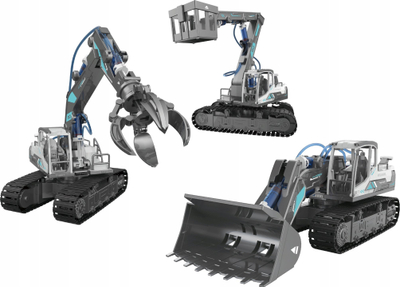 Lodër edukative Stemx 3 in 1 Hydraulic Bulldozer, set ndërtimi, nga 8 vjeç, shumëngjyrëshe