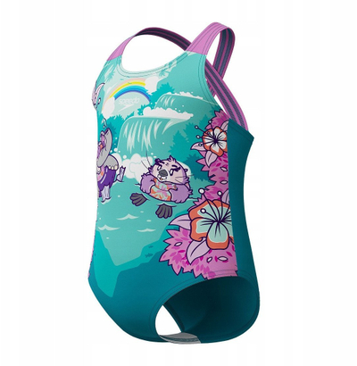 Kostum noti për goca Speedo Learn to Swim, Enduraflex, Crossback, jeshil
