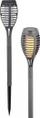 Lampë dielli për kopsht Saska Garden Torch, 12 LED SMD, efekt flakë që vallëzojnë, gri