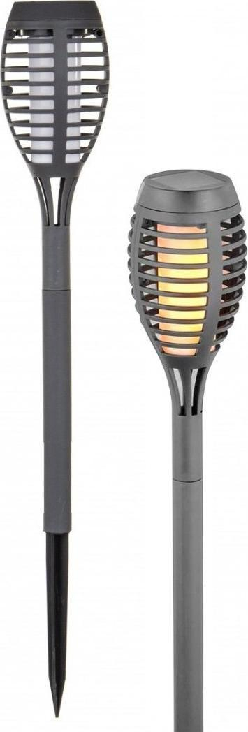 Lampë dielli për kopsht Saska Garden Torch, 12 LED SMD, efekt flakë që vallëzojnë, gri