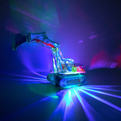 Lodër eskavator Icom Polska transparent, me drita LED, me zhurma, shumëngjyrësh