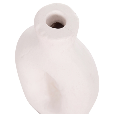 Vazo dekorative HomeMarkt Clayvon HM4409, terrakotë, 21cm, e bardhë