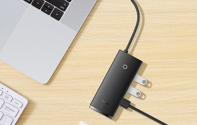USB Ц хаб Baseus Lite Series 5 порти, ХДМИ 4K, ПД 100W, црн