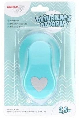 Shpuese dekorative për letër Heyda Heart, formë zemre 3.8cm, ngjyra përziera