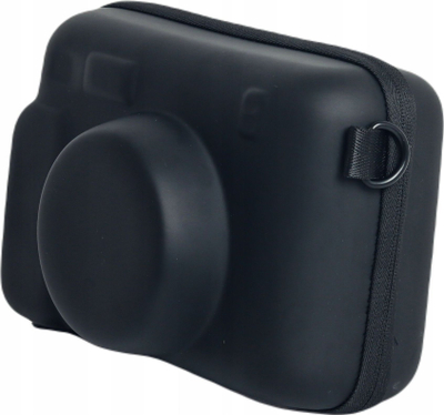 Kuti mbrojtëse e fortë për aparat Fujifilm Instax Wide 400, material PU, me rrip, e zezë
