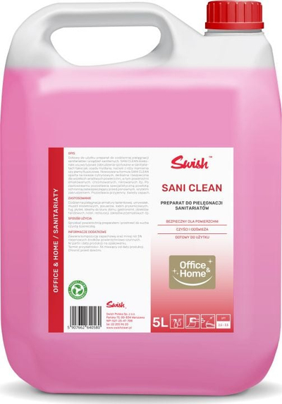 Solucion pastrimi banjo Swish Sani Clean, gati për me e përdor, 5L