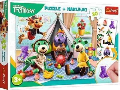 Puzzle Trefl The Treflik Family, 30 copa, me ngjitëse, shumëngjyrësh