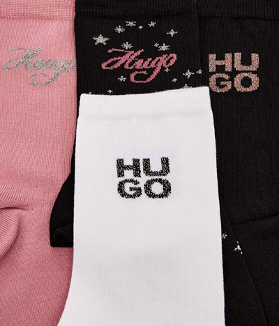 Set çorape për femra Hugo Boss, 4 palë, të bardha/zeza/rozë