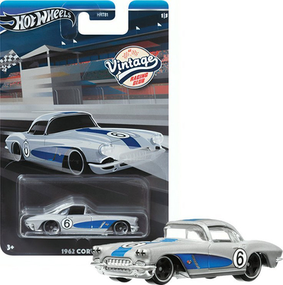 Maket veture Hot Wheels Vintage Race Club 979B 1962 Chevrolet Corvette, 1:64, argjendtë