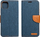 Futera libër Canvas për Samsung Galaxy A35 5G, me xhepa për karta, me mbajtëse, blu