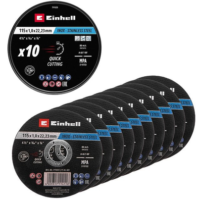 Set disqe prerëse Einhell 711525, 115mm, 1.0mm, 10 copë