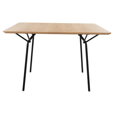 Tavolinë ngrënieje TRENK HM9614.01, MDF me veneer lisi, 120x120x75 cm, natyrale e zezë
