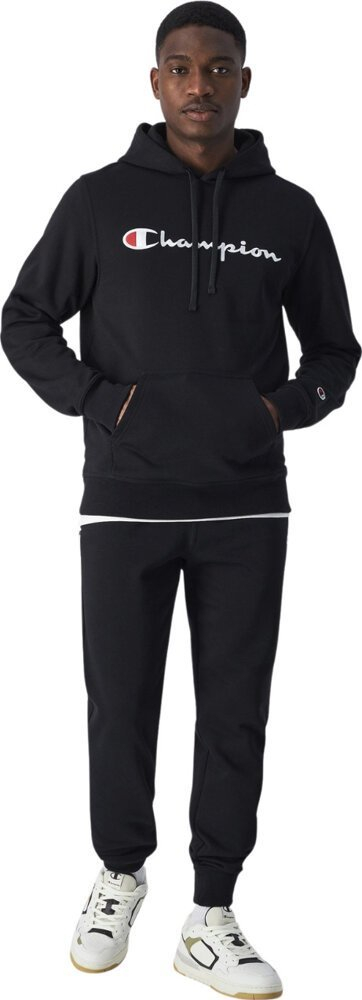 Bluzë me kapuç Champion Hooded Sweatshirt M 220253, pambuk 70%, për meshkuj, e zezë