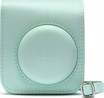 Kuti mbrojtëse për kamera Fujifilm Instax Mini 12, me rrip shpatulle, mint e gjelbër