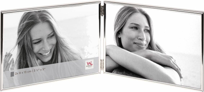 Kornizë fotografish Walther Chloe WD218VS, 2x 13x18 cm, metal, argjend
