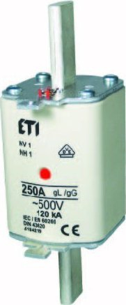 Siguresë fuqie ETI WT-1, 250A, 500V NH1, e bardhë