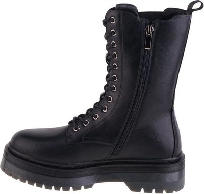Çizme Lumberjack High Laces, me platformë t’ lartë, lidhëse t’ gjata, të zeza