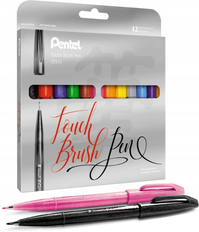 Стилопис brush Pentel Brush Sign, флексибилна врвка, флуоресцентно црвена боја